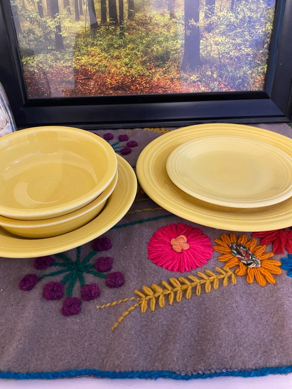 Homer Laughlin Bright Yellow Ceramic random pieces.  Bright Yellow 5 pieces